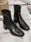 Stetnode Split-Joint Square-Toe Zipper Boots