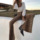 Stetnode High Waist Leopard Tiger Print Flare Leggings 2024 Women Design Sexy Trousers Club Flare Legs Pants Casual Women ClothingChristmas Gifts