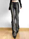 Stetnode High Rise Ruched Bow Flare Jeans