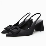 Stetnode Women Chic Brand Sandals Sexy Pointed Shallow Sandals 2024 Summer Footwear Elegant Black Work Office High Heel Shoes Mujer