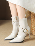 Stetnode Pointed-Toe Split-Joint Boots Pumps