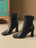 Stetnode Chains Split-Joint Square-Toe Boots Pumps