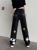 Stetnode Washed Star Patched Boyfriend Jeans