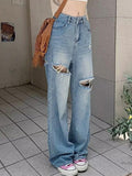 Stetnode Vintage Wash Loose Ripped Jeans