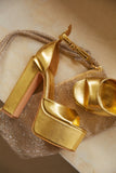 Stetnode Avani Block High Heel Platforms - Gold