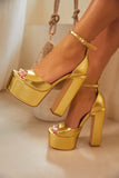 Stetnode Avani Block High Heel Platforms - Gold