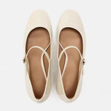 Stetnode Woman Chic Beige Mary Janes Shoes Round Toe Shallow Mouth Package Head Sandals 2024 Elegant Woman Slingback Heeled Shoes