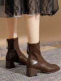 Stetnode Split-Joint Square-Toe Zipper Boots