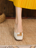 Stetnode Elegant Square Buckle Chunky Square Mid Heel Shoes