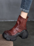 Stetnode Platform Hook&Loop Round-Toe Boots