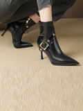 Stetnode Pointed-Toe Split-Joint Boots Pumps