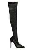 Stetnode Timeless Allure Over The Knee High Heel Boots - Black