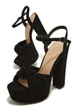 Stetnode Adriela Platform Block High Heels - Black