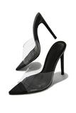 Stetnode Ionic Clear Strap High Heel Mules - Black