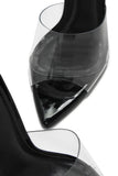 Stetnode Ionic Clear Strap High Heel Mules - Black