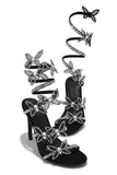 Stetnode Fantasy Butterfly Embellished Coil Heels - Black