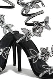 Stetnode Fantasy Butterfly Embellished Coil Heels - Black