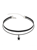 Stetnode Black Star Double Layered Choker Necklace