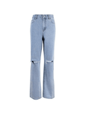 Stetnode Blue Wash Straight Leg Knee Ripped Jeans