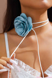 Stetnode Satin Flower Choker Necklace