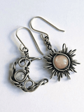 Stetnode Boho Sun Moon Pendant Stud Earring