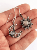 Stetnode Boho Sun Moon Pendant Stud Earring