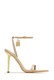 Stetnode Bella Lock & Key High Heels - Bone