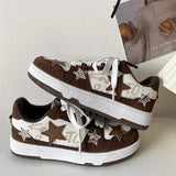 Stetnode back to school Brown Star Aesthetic Sneakers