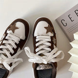 Stetnode back to school Brown Star Aesthetic Sneakers