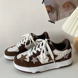 Stetnode back to school Brown Star Aesthetic Sneakers