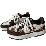 Stetnode back to school Brown Star Aesthetic Sneakers