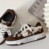 Stetnode back to school Brown Star Aesthetic Sneakers