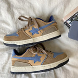 Stetnode back to school Brown & Blue Shooting Star Sneakers