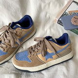 Stetnode back to school Brown & Blue Shooting Star Sneakers