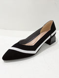 Stetnode Contrast Color Pointed-Toe V-Cut Pumps