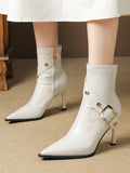 Stetnode Pointed-Toe Split-Joint Boots Pumps