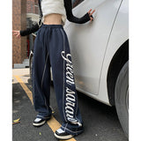 Stetnode Joggers Sweatpants Women Streetwear Vintage Letter Print Print Wide Leg Sports Pants Full Length Bf Y2K Harajuku Trousers