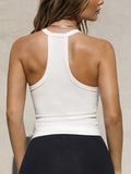 Stetnode White Classic V Neck Slim Knit Cami Top