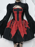 Stetnode Black red lolita dress