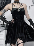 Stetnode Dark cross ribbon dress