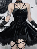 Stetnode Dark cross ribbon dress