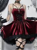 Stetnode Dark cross ribbon dress