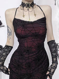 Stetnode Dark spiderweb backless dress