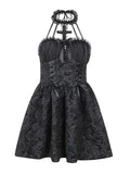 Stetnode Darkness princess halter cross lace dress