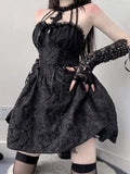 Stetnode Darkness princess halter cross lace dress