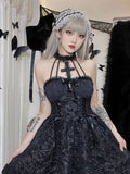 Stetnode Darkness princess halter cross lace dress