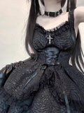 Stetnode Elegant goth layered dress