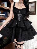 Stetnode Elegant goth layered dress