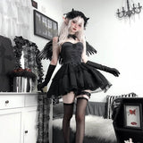 Stetnode Fallen angel cosplay dress set