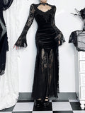 Stetnode Floral lace goth doll fishtail dress